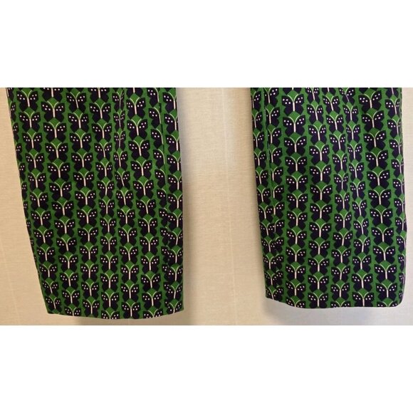 Anthropologie Womens Slim Trouser Pants Size 2 Green Butterfly Print - Picture 9 of 9